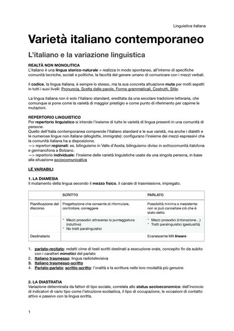 unimi linguistica italiana